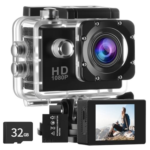 Aolso 1080p 30fps action cam con 32gb scheda sport