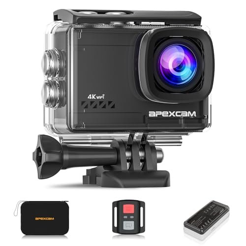 Apexcam 4k 60fps eis action cam 64mp wifi sports