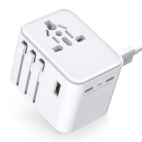 OCTFUL adattatore universale da viaggio con 2 USB A 2 type C presa universale