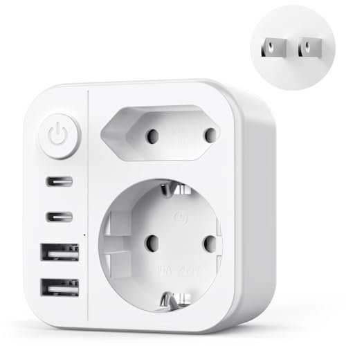 grestar adattatore presa giapponese italiana 6 in 1 da viaggio Giappone con 4 USB 2500W