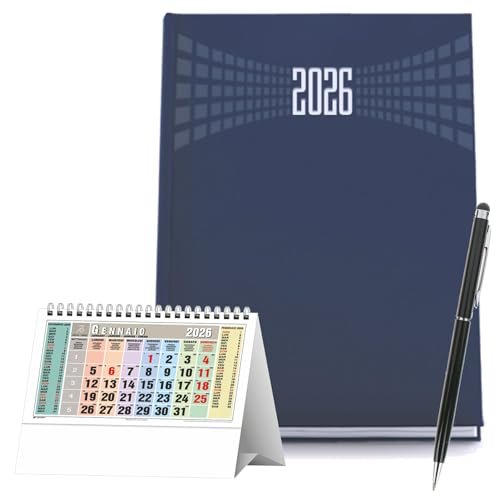 Gicaprice agenda giornaliera 2026 blu 15x21 rigida