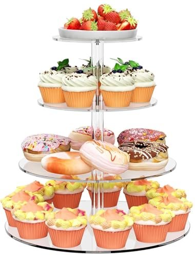 LATERN 4 livelli alzata per cupcake rotonda torre in metallo