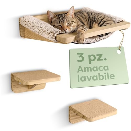 Knupis mensole da parete per gatti con amaca e scale