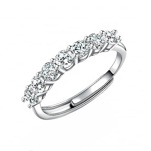 IUDWCG anello donna oro bianco con sette diamanti