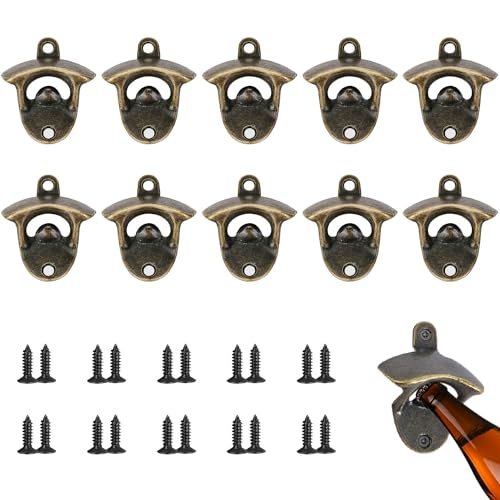 set da 10 apribottiglie da muro con viti