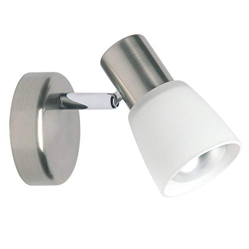 Brilliant lampada spot da parete in ferro cromato bianco