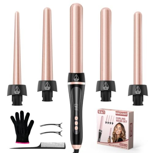 NWOUIIAY ferro arricciacapelli 5 in 1 ceramica