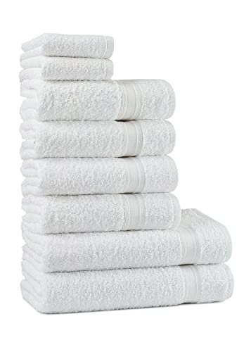 Tuiste set asciugamani bagno bianchi hotel cotone
