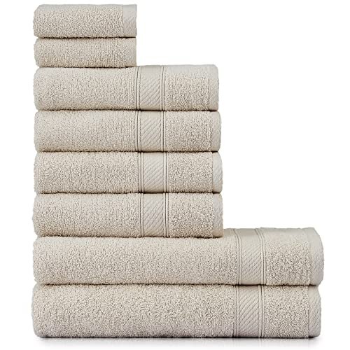 nottoc set asciugamani bagno beige hotel 100% cotone