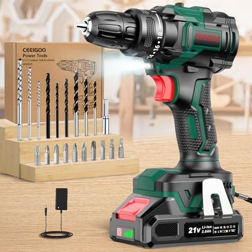 CEEIGOO trapano avvitatore batteria brushless 21V