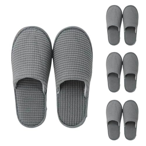 Miayical 4 paia ciabattine spa morbide punta chius slipper pantofole