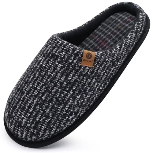 ONCAI pantofole da uomo invernali strisce comoda memory foam calde