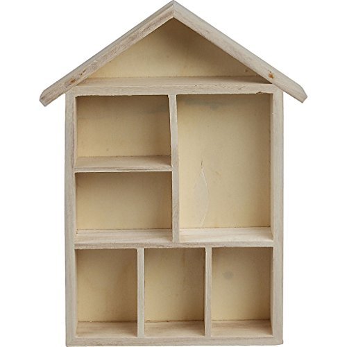 Creativ bacheca portaoggetti a forma di casa in legno 30 x 22
