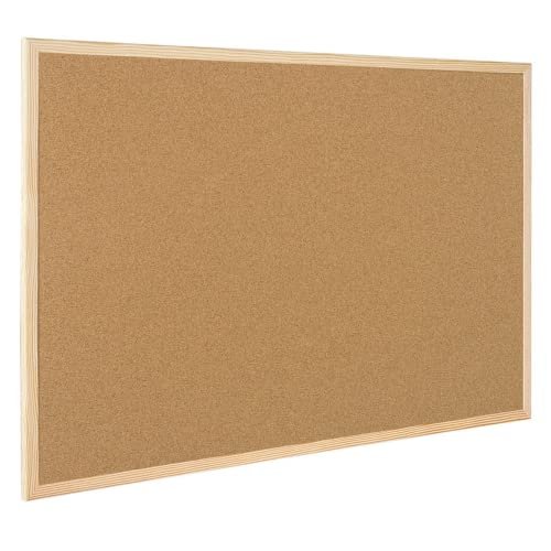 RAYLU Paper bacheca in sughero naturale con cornice in legno