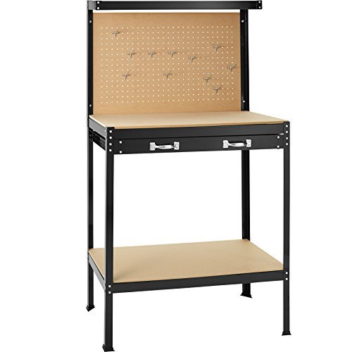 tectake banco da lavoro 81x41x145 cm tavolo per fai da te