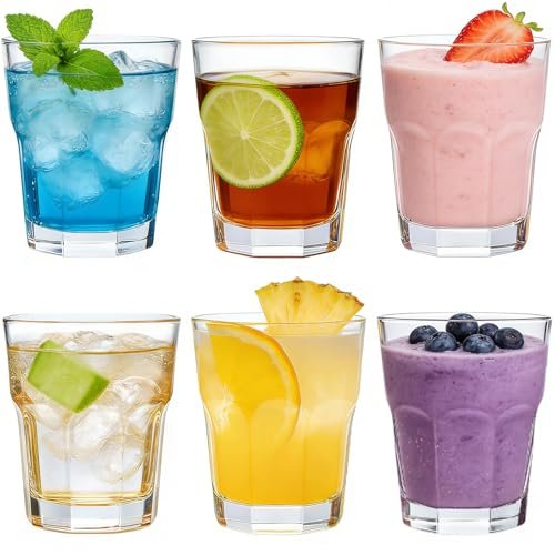 Huamirra set di 6 bicchieri impilabili in vetro temperato