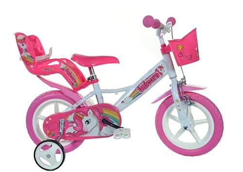 Dino Bikes Unicorno 12 pollici bicicletta bambina bianco rosa