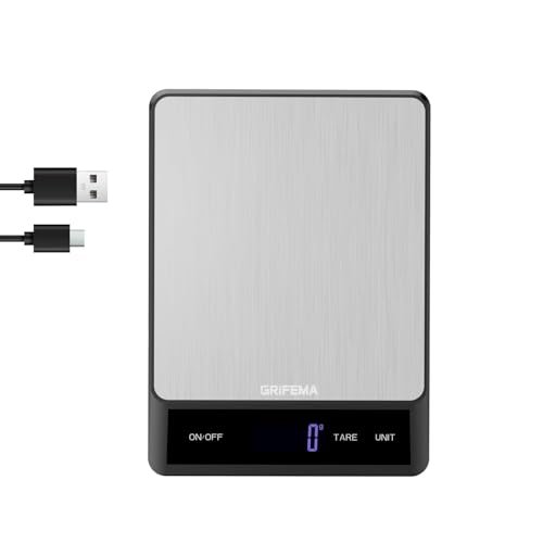 GRIFEMA bilancia da cucina ricaricabile 5kg LCD