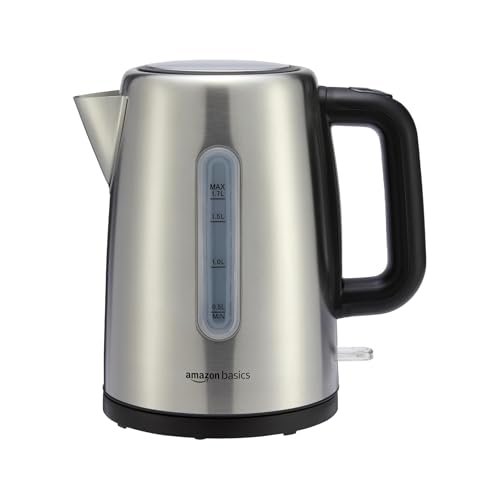 Amazon Basics bollitore elettrico portatile acciaio inox 1,7L