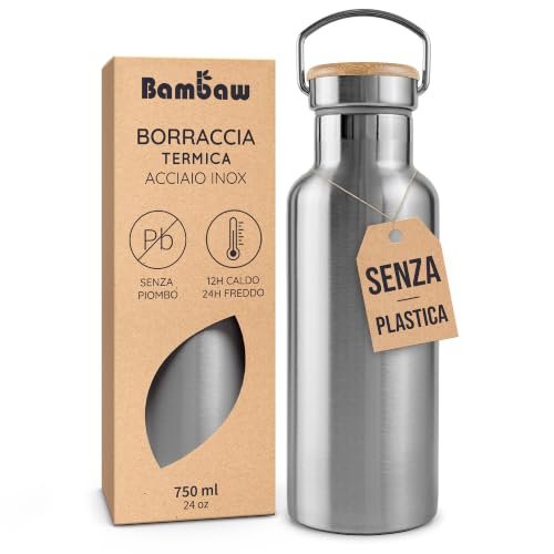 Bambaw borraccia termica 750ml acciaio inox
