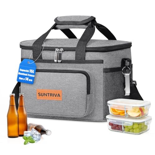 SUNTRIVA borsa termica porta pranzo 15L con tracolla