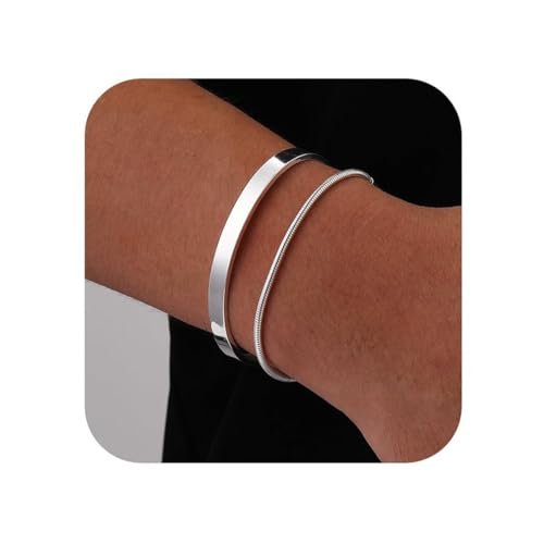 COYUN 2 pezzi bracciale da uomo in argento