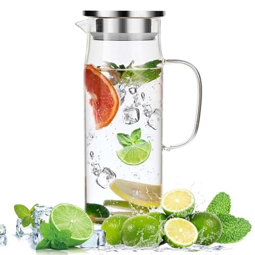 Litimkat 1.5L caraffa in vetro con coperchio
