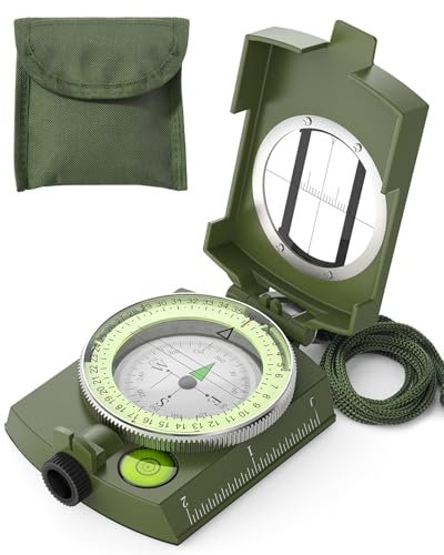 Sportneer bussola verde militare professionale con mirino