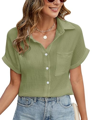 PASUDA camicia donna estiva camicetta manica corta