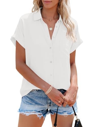 Cicy Bell camicia donna maniche corte scollo a V