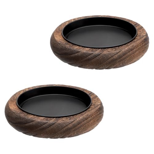 VOSSOT 2 piatti per candela in legno portacandele rotondi