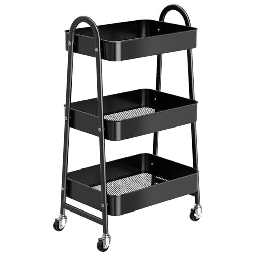 StowBin carrello multiuso in metallo 3 livelli nero