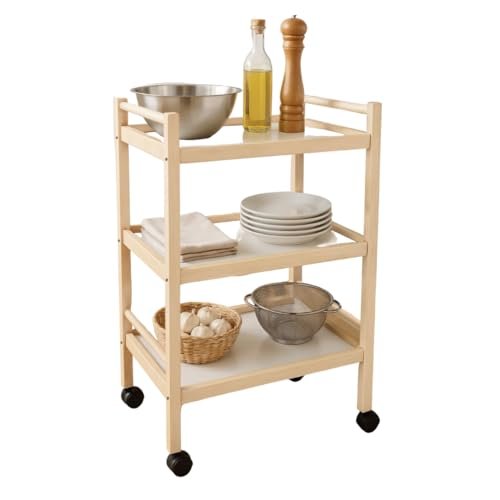 Mottinox carrello multiuso 3 ripiani legno faggio