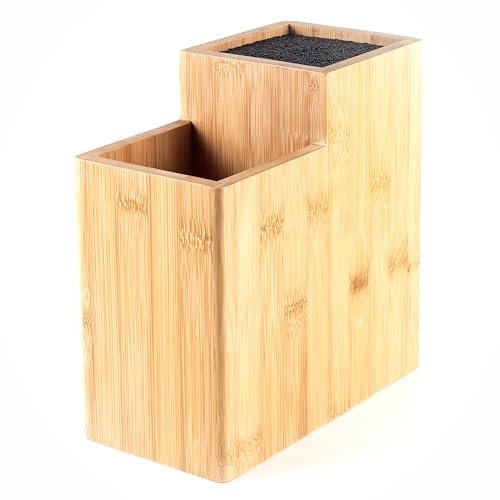 Hanseküche ceppo portacoltelli in legno con inserti su entrambi i lati