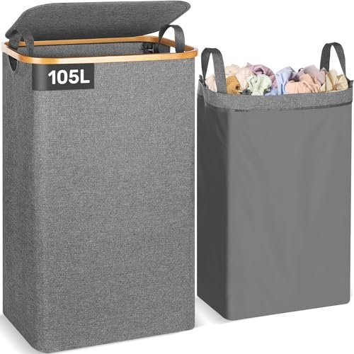 OUSFOT cesto portabiancheria sporca per bagno 105 litri