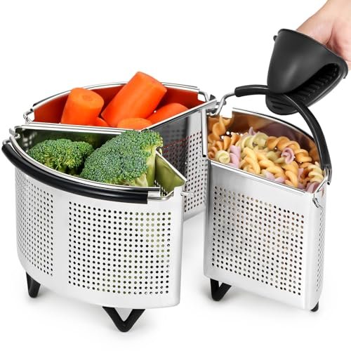 ecooe cestello per pasta separata in acciaio inox 3 pezzi