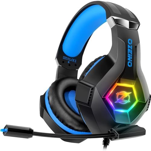 Ozeino cuffie gaming per PS4 PS5 PC Xbox One con microfono e driver 50mm