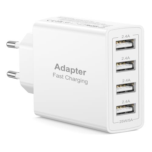 Poutek caricatore USB 4 porte 25W presa multipla