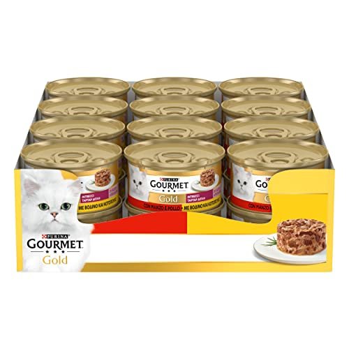 Gourmet gold cibo umido per gatti intrecci 24 lattine