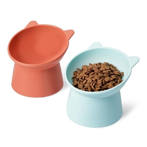 Amazon Basics ciotole rialzate per gatti forma di orecchie