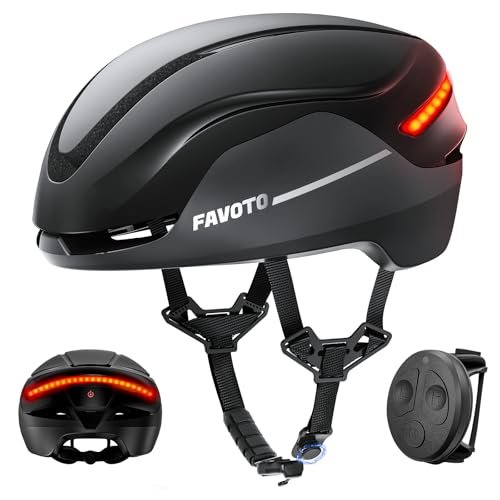 Favoto casco bici corsa con frecce e luce posteriore