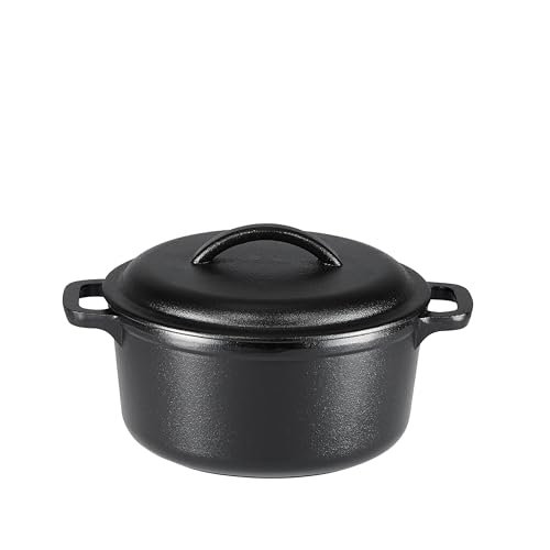 Amazon Basics casseruola rotonda ghisa pretrattata doppi manici cocotte