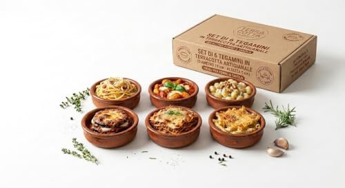 DETERMONDO 6 tegamini terracotta forno 15cm cocotte