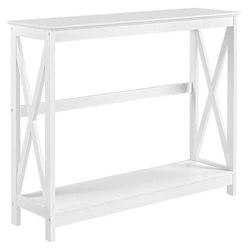 Yaheetech tavolo consolle ingresso a 2 ripiani 102 cm
