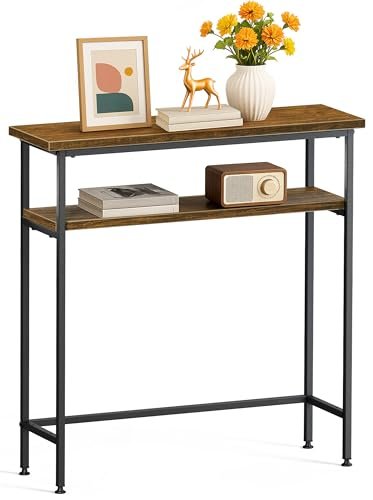 VOUNOT consolle ingresso 2 ripiani in metallo e MDF