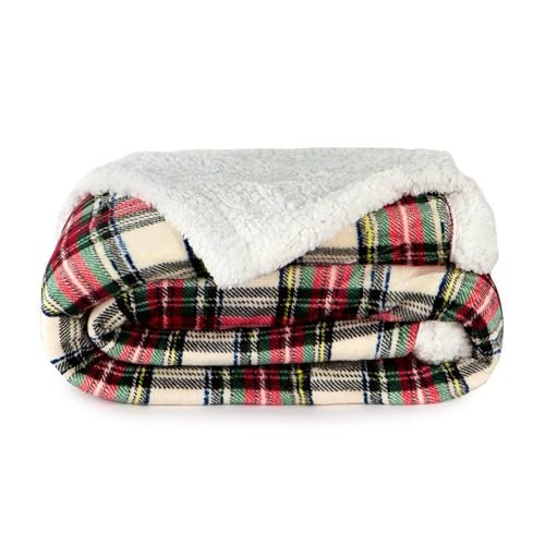 Caritex coperta plaid tartan pile coral e sherpa 160x210