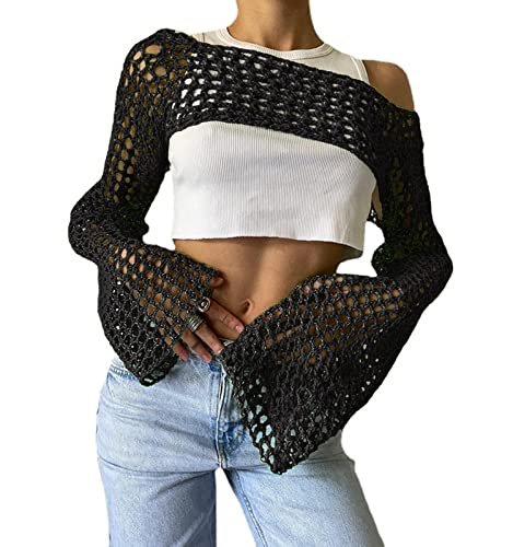 Bnigung maglia corta a rete da donna all uncinetto