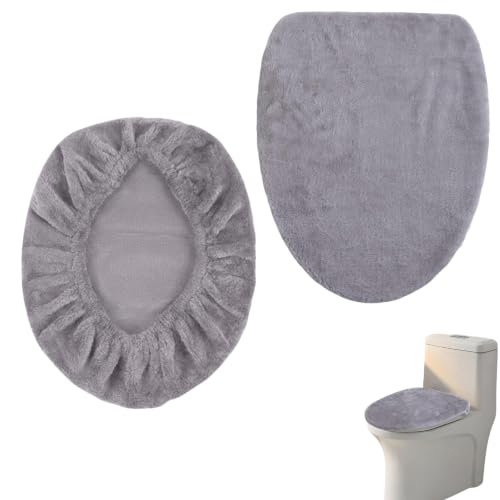 YEDOUALE set 2 copriwater grigio in velluto morbido
