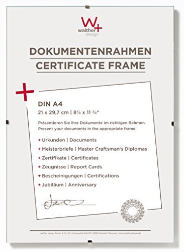 walther design cornice vetro trasparente A4 21x29,7