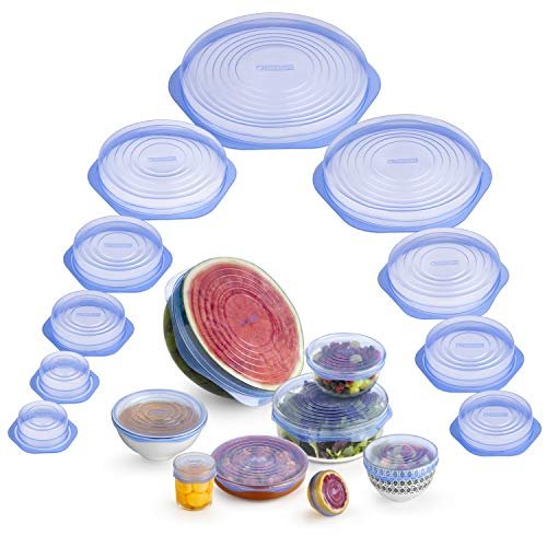 Monix 10 coperchi di silicone riutilizzabili per alimenti